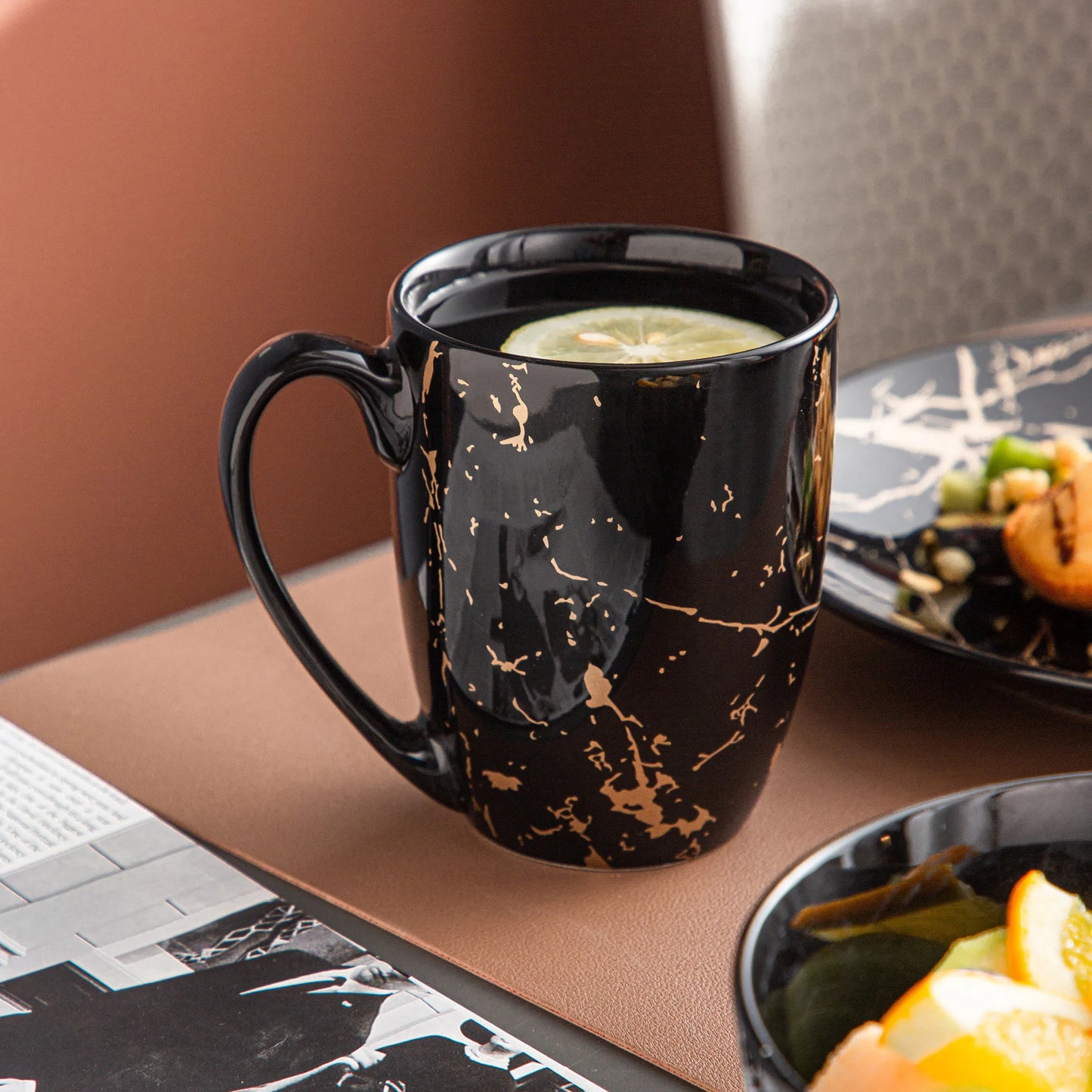 LUXURY Gold Splash Porcelain Dinnerware Set