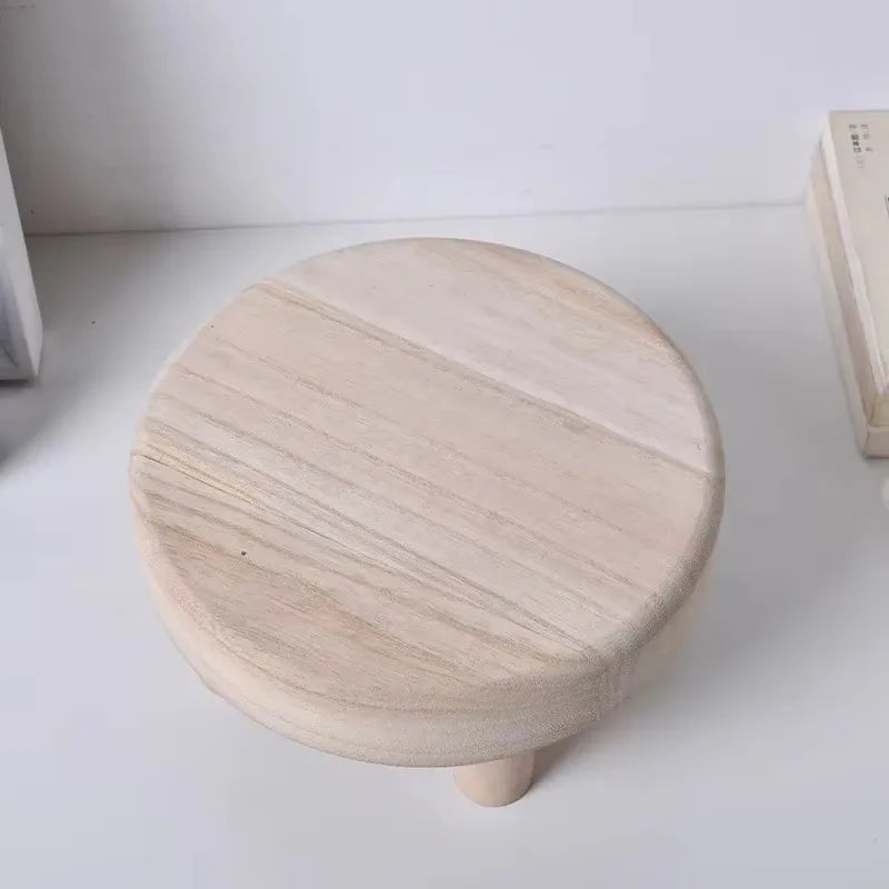 Wooden Low Stool Children's Stool Home Flower Pot Frame Entrance Round Shoe Changing Stool Small Wooden Stool