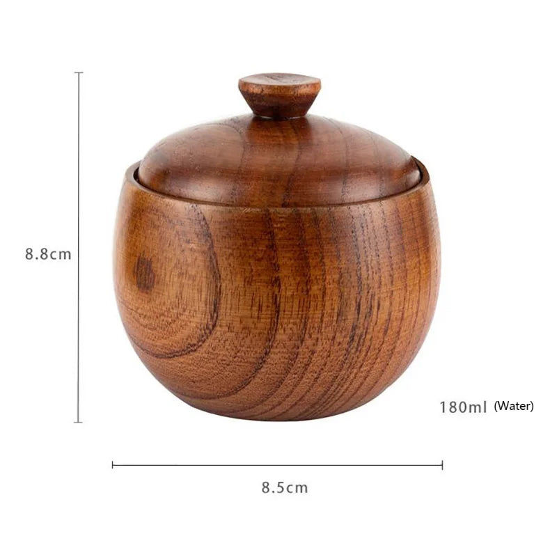 Wooden Spice Jar with Lid