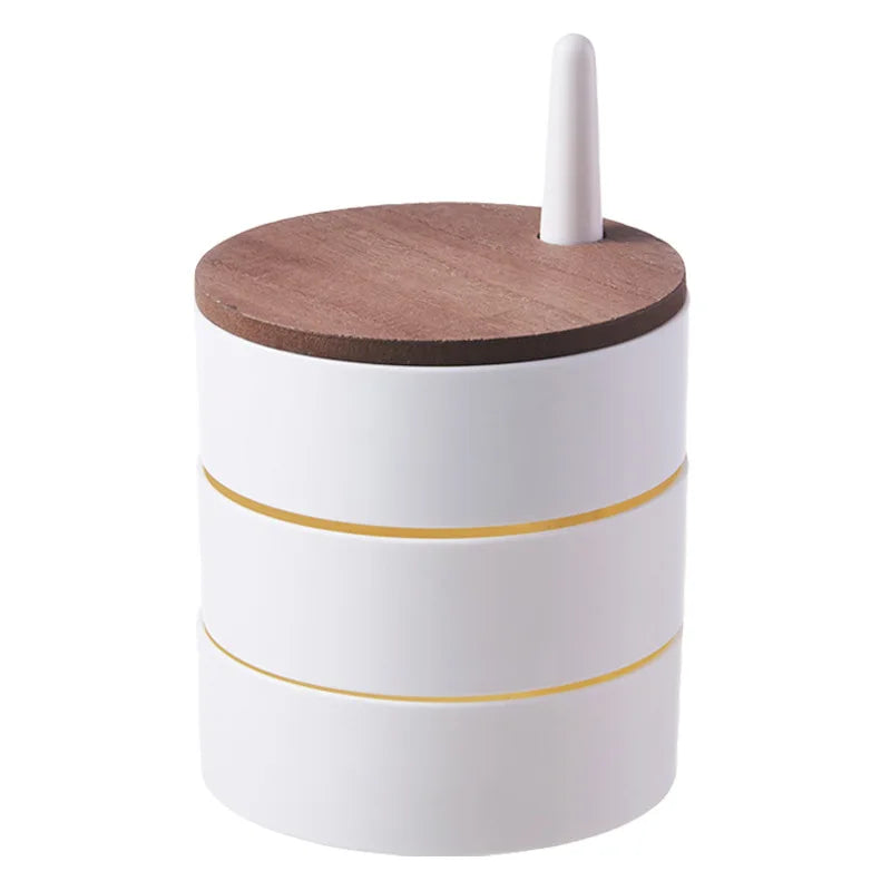 New Jewelry Organizer Wooden Cover Storage Box Exquisite Portable Rotating Jewelry Box Earrings Necklace Display Holder Gifts