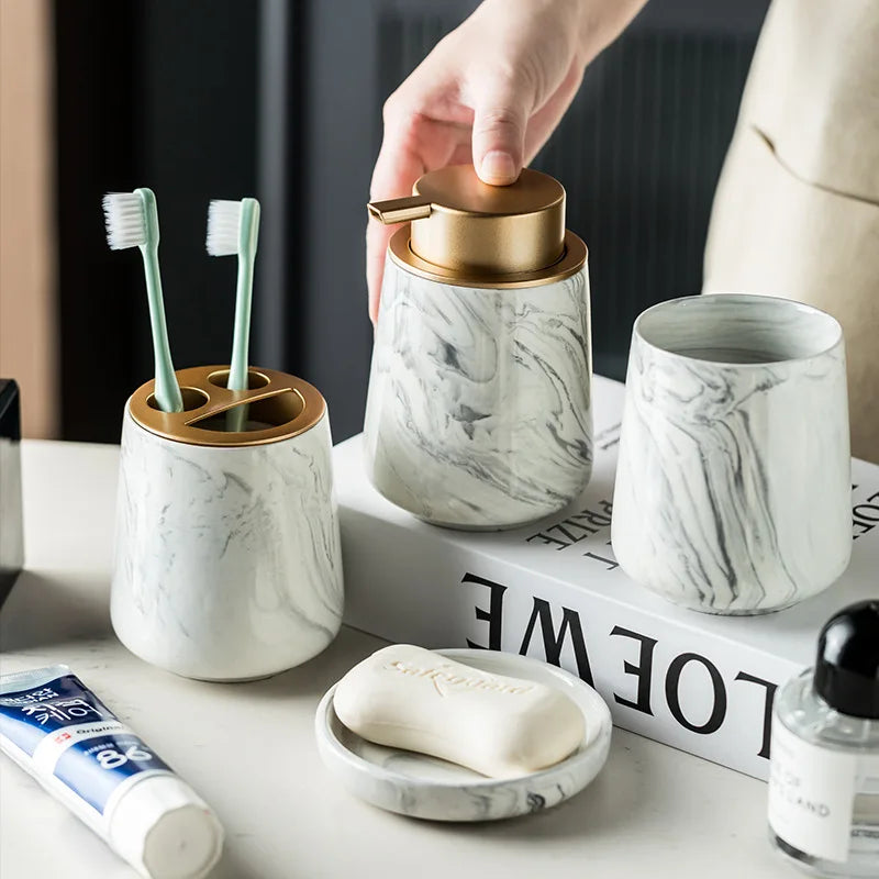 Ceramic Marble Bathroom Set