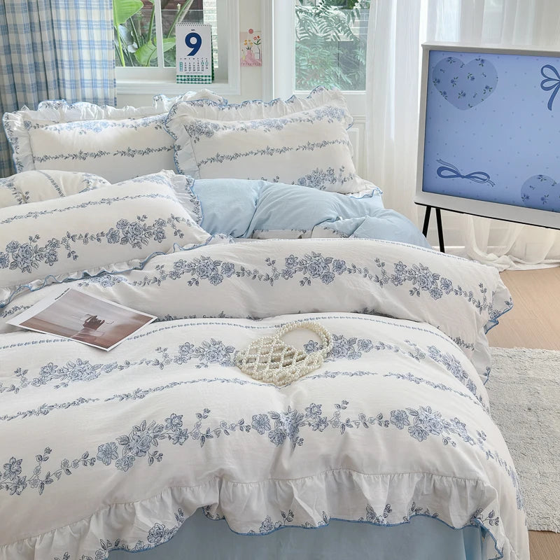 Korean Lace Duvet Cover Set