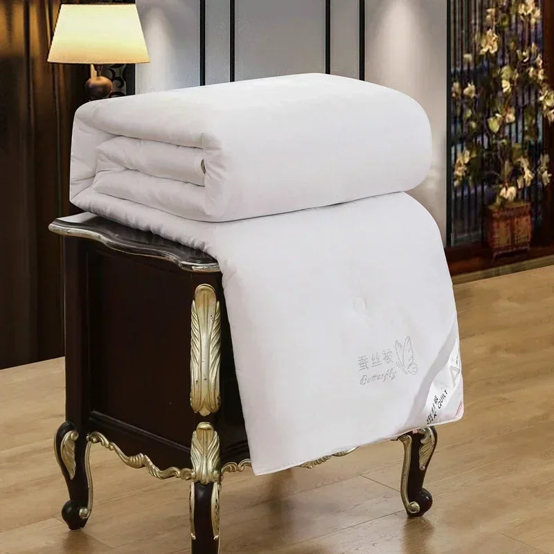 Natural Mulberry Silk Quilt for Winter Autumn High-end Soft Warm 100% Silk Duvet Core Thicken Jacquard Cotton Fabric Comforter