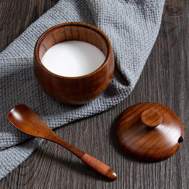 Wooden Spice Jar with Lid