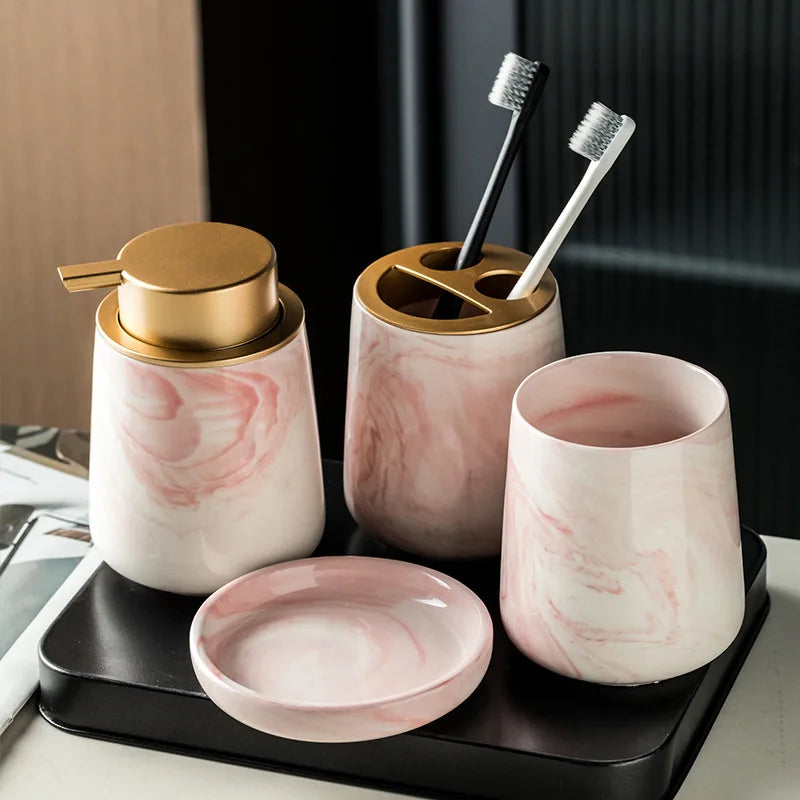 Ceramic Marble Bathroom Set