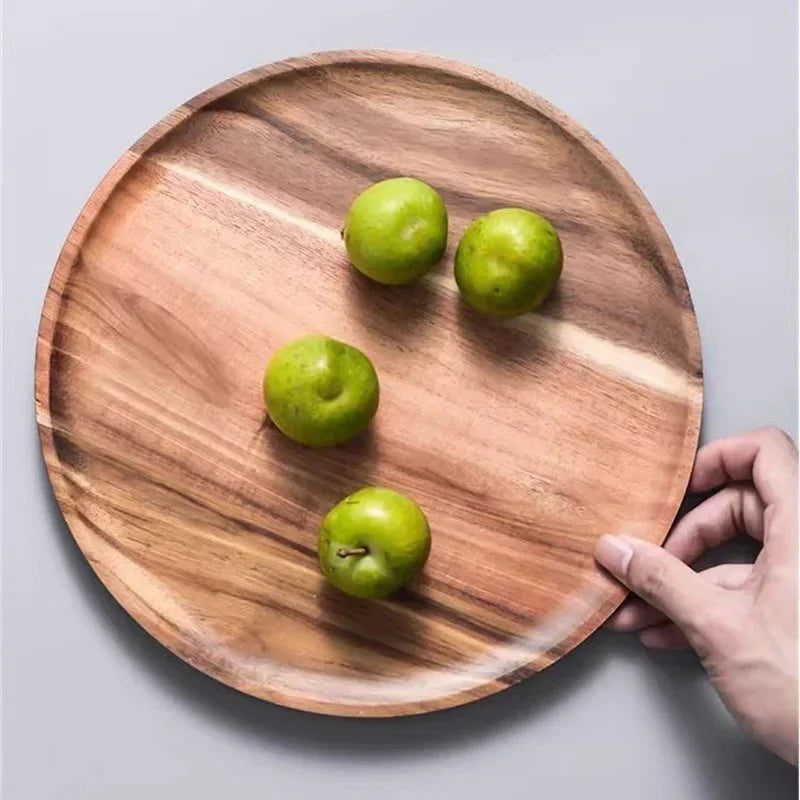 Round Wooden Serving Tray