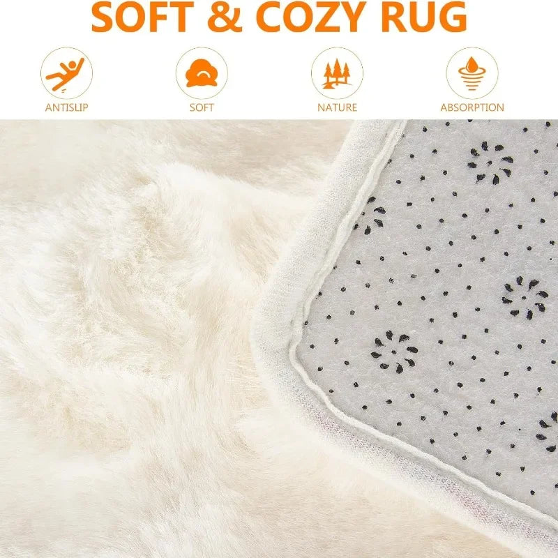 Faux Rabbit Carpet for Bedroom Hairy Fluffy Mat Washable Area Rug Shaggy Soft Christmas Decoration Luxury Kid Room Sofa Decor