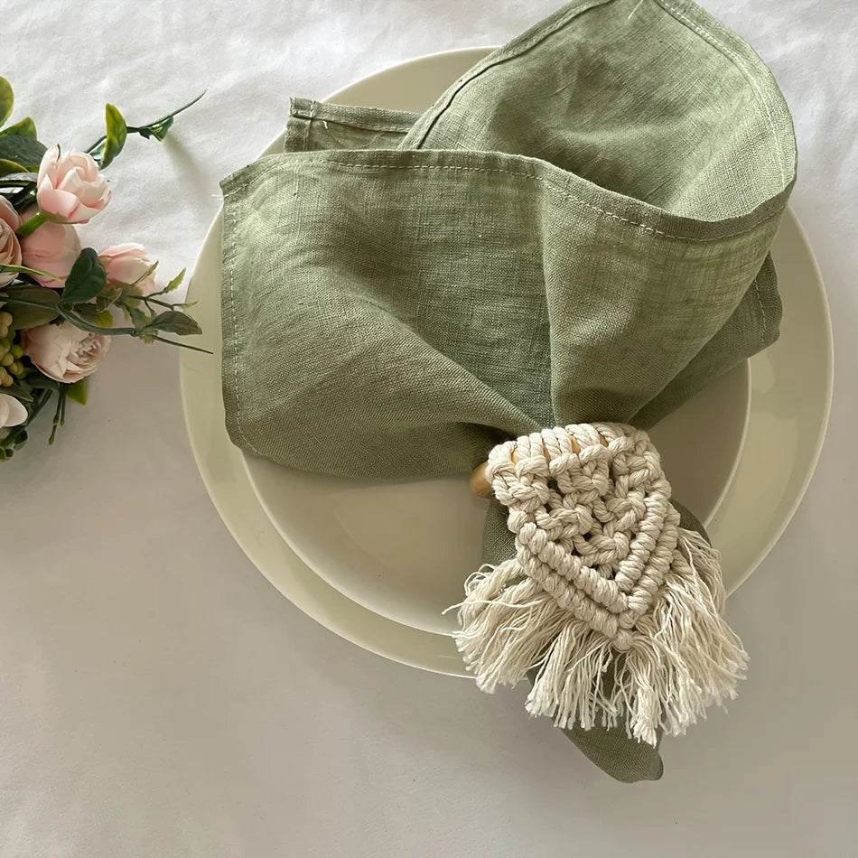 Set Of 6 40x40cm Table Cloth Napkins Durable Polyester Thicken Placemat Reusable for Kitchen Dining Wedding Decoration