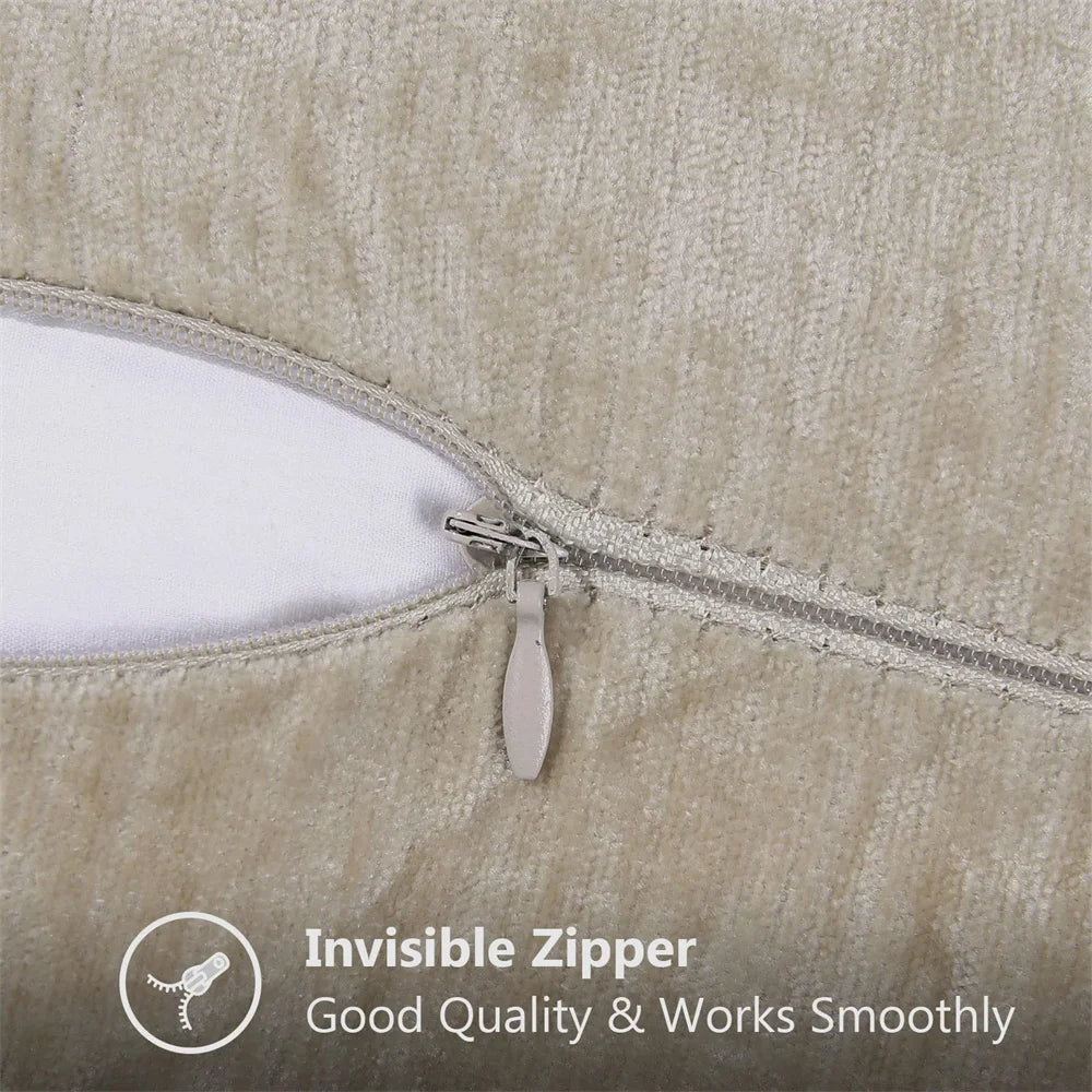 Olanly Chenille Cushion Cover Soft Throw Pillow Cover 50x50cm Velvet Pillow Case Stitched Edge Couch Sofa Decor Pillowcase 45x45