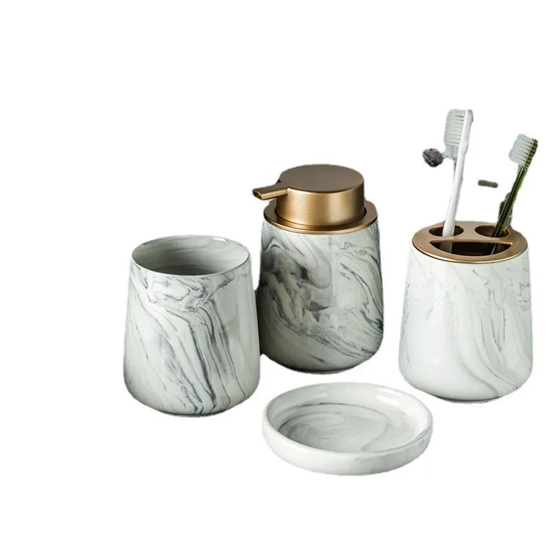 Ceramic Marble Bathroom Set