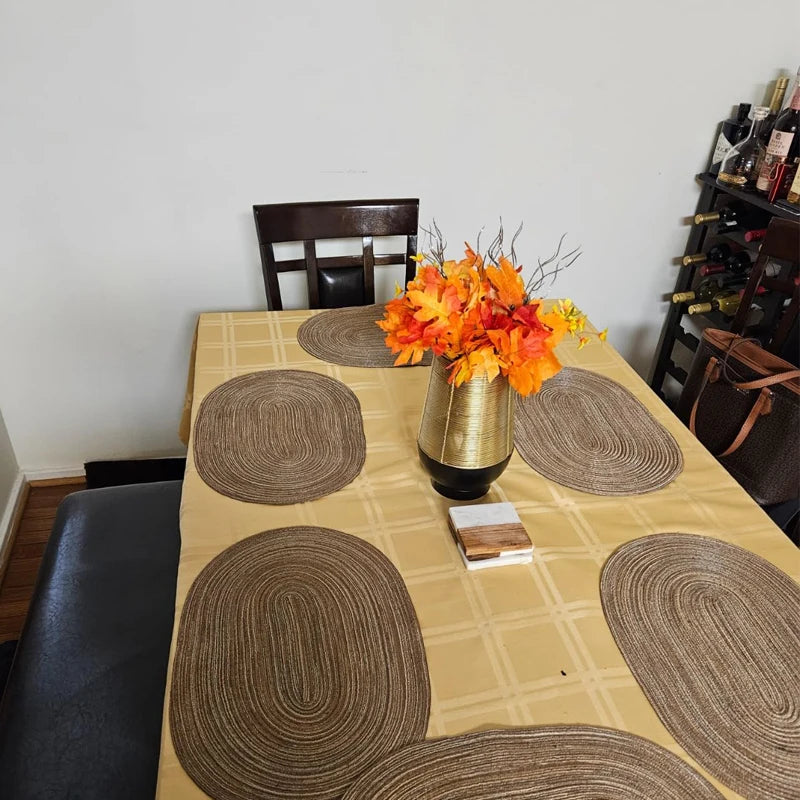 Placemats Set of 4 for Dining Table,Washable,Woven Vinyl,Placemat,Heat-Resistant,Durable,Table Mat for dinner kitchen,Placemats