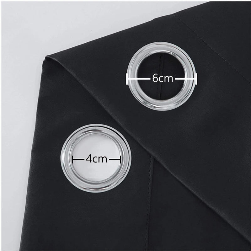 Grommet Solid Blackout Curtains for Bedroom and Living Room Window Drapes Thermal Insulated Room Darkening Curtains