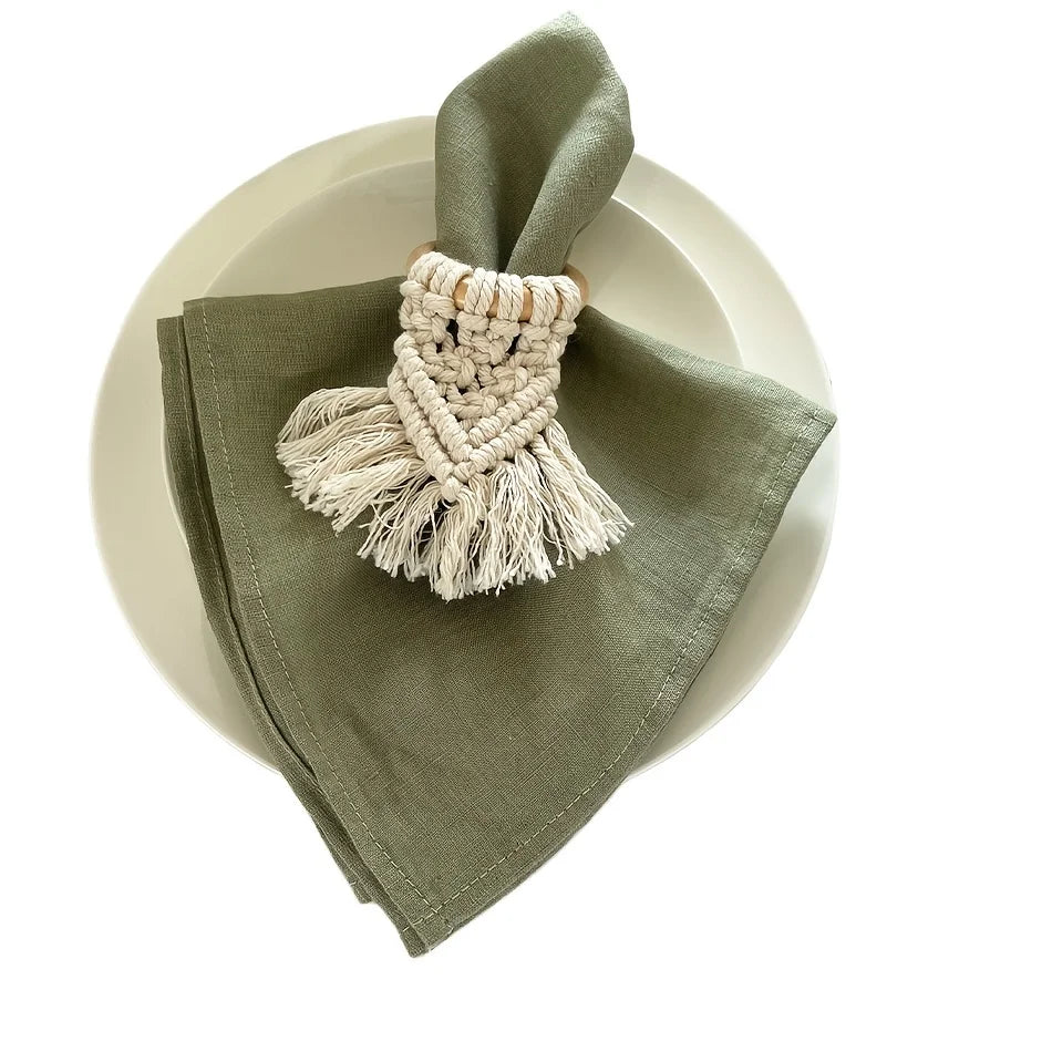Set Of 6 40x40cm Table Cloth Napkins Durable Polyester Thicken Placemat Reusable for Kitchen Dining Wedding Decoration