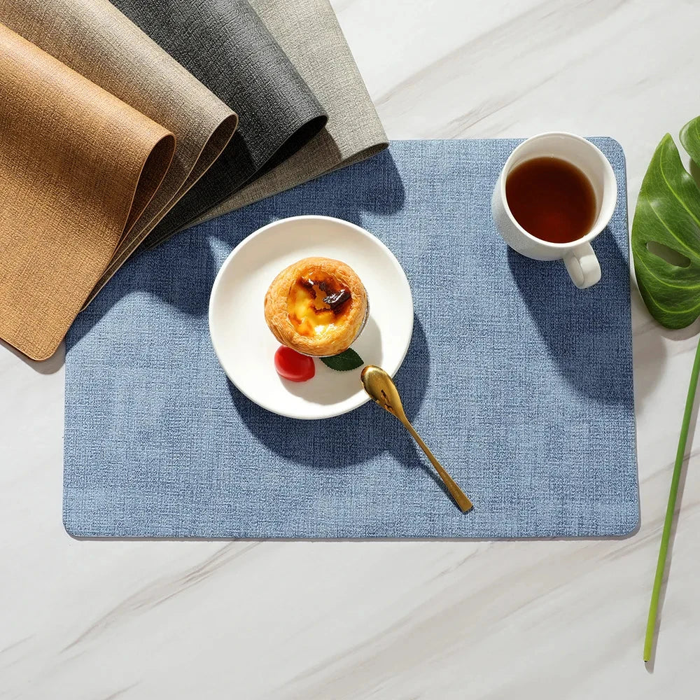 Placemats Dual Sided,Faux Leather Place Meal Mats Indoor Placemats for Dining Table Outdoor Square Non-Slip Washable Table Mats