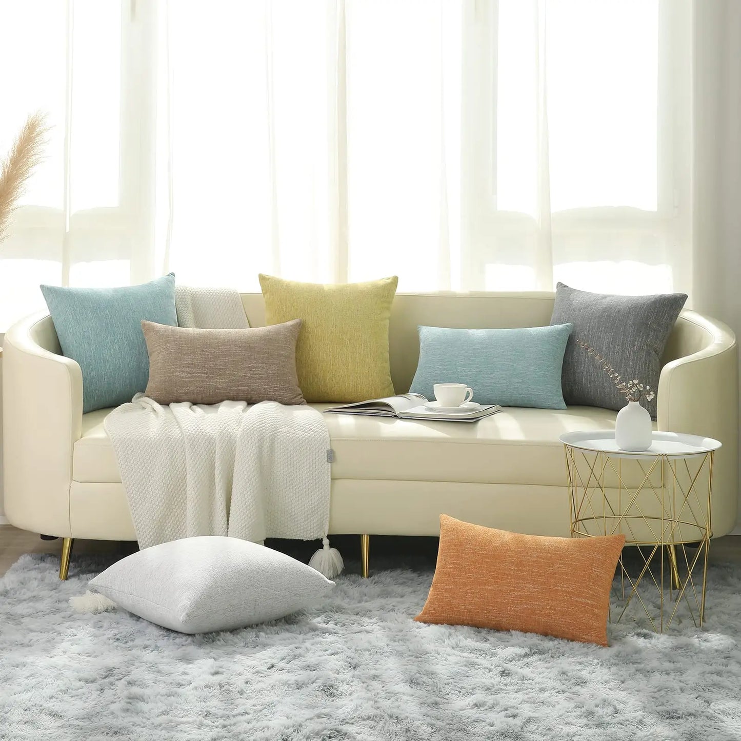 Homaxy Chenille Cushion Cover 45x45cm Throw Pillow Cover Soft Luxury Pillowcase For Sofa Living Room Decorative Pillowcase 40x40