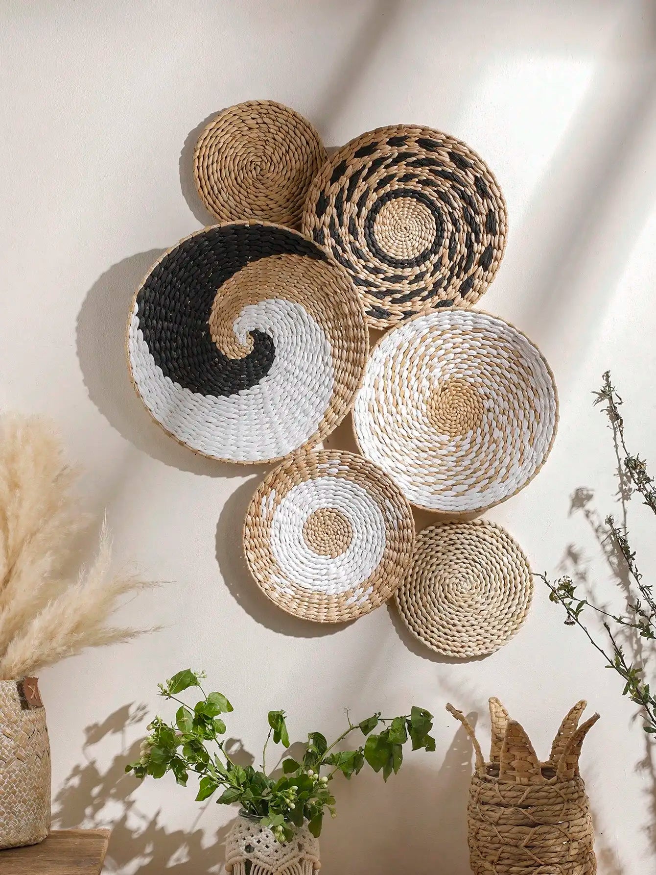 Boho Handwoven Wall Basket