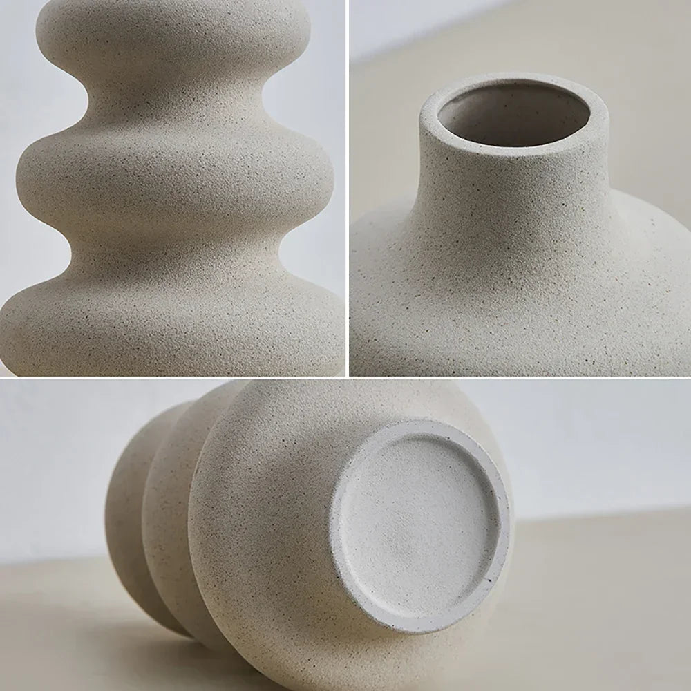 Nordic Style Ceramic Vase Decoration White Vase Modern Home Decoration Flower Pot Vase Decoration Home Living Room Decoration