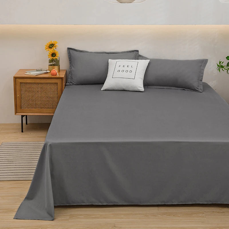 Solid Color Flat Bed Sheet – Soft and Durable for All Bed Sizes