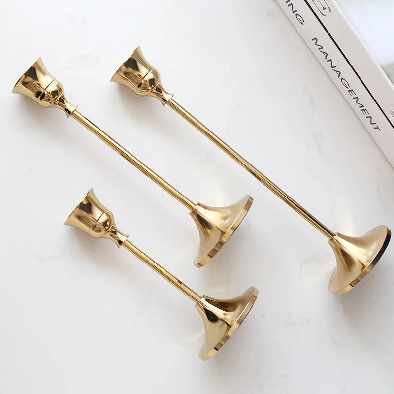 LUXURY Golden Candle Holders Set
