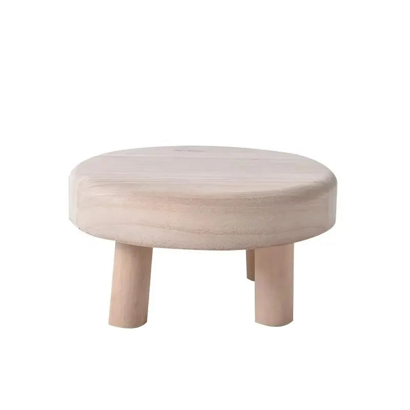 Wooden Low Stool Children's Stool Home Flower Pot Frame Entrance Round Shoe Changing Stool Small Wooden Stool