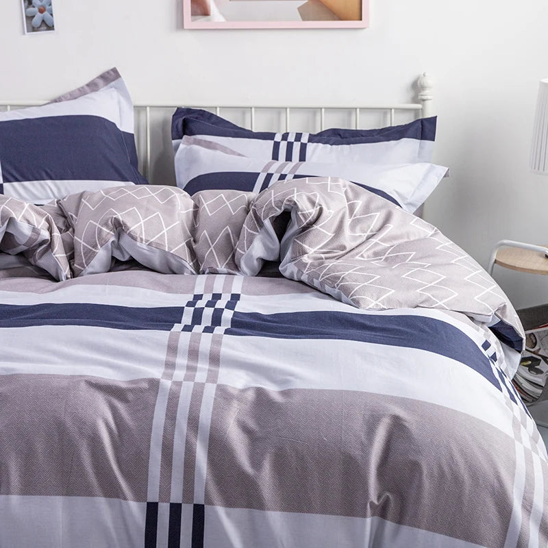 100% Cotton Striped Duvet Cover Set