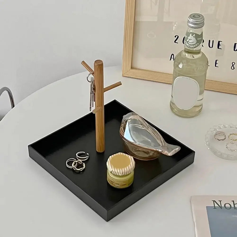 New Nordic Key Jewelry Tray with 3-Tier Wooden Branches Space-saving Lightweight Entryway Storage Tray Home Supplies Key Holder