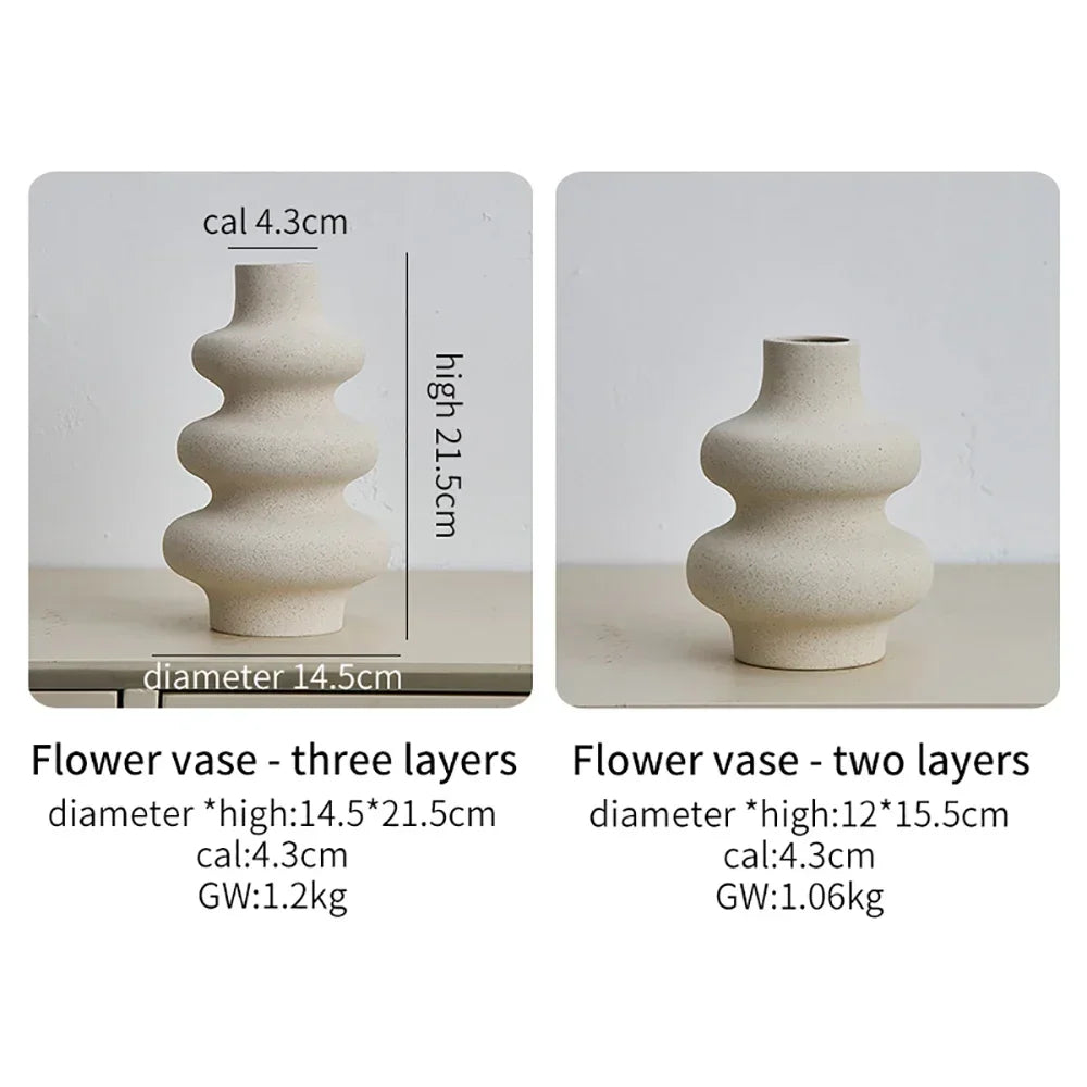 Nordic Style Ceramic Vase Decoration White Vase Modern Home Decoration Flower Pot Vase Decoration Home Living Room Decoration