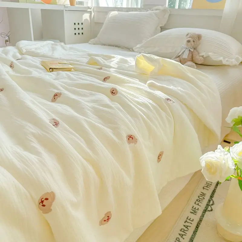 Super Soft Double Layer Yarn Summer Blanket Skin-friendly Breathable Lightweight Quilt for Children Adult Comforter Summer Duvet