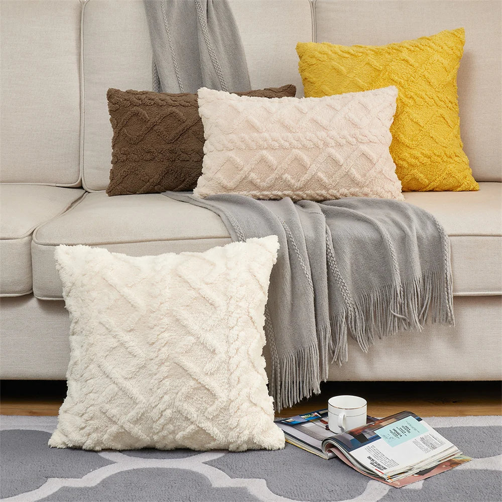 Olanly Throw Pillow Covers 45x45cm Soft Plush Pillowcase For Sofa Pillow Case Cotton Home Decor Couch Cushion Cover 50x50 