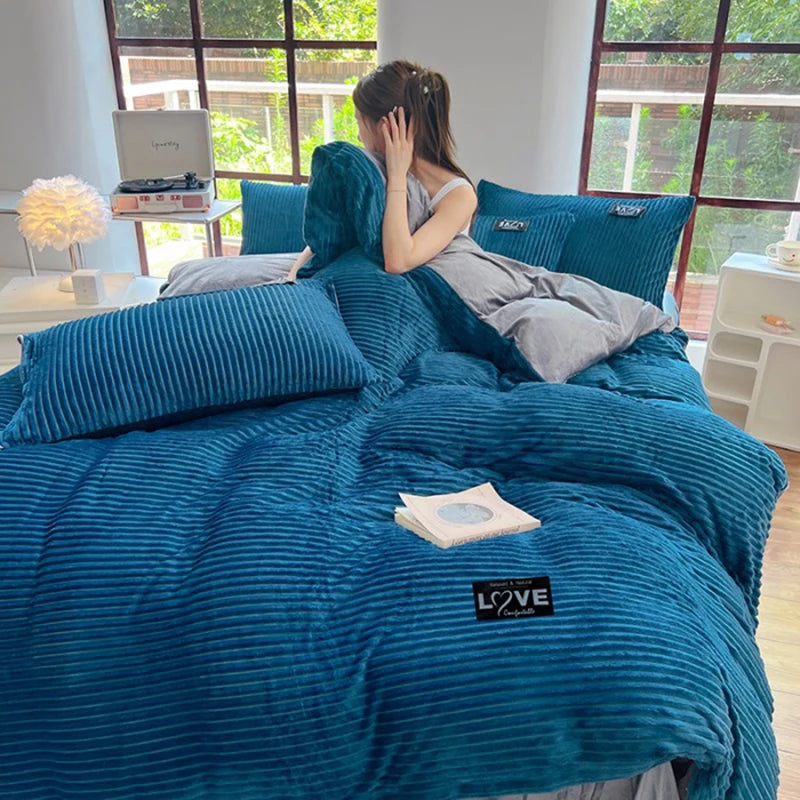Winter Warm Velvet Duvet Cover Set