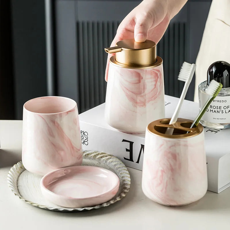Ceramic Marble Bathroom Set