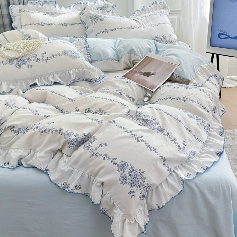 Korean Lace Duvet Cover Set