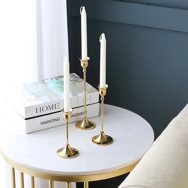 LUXURY Golden Candle Holders Set