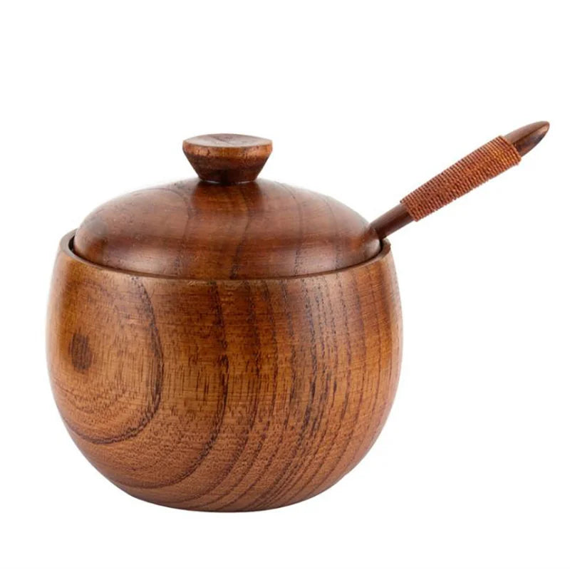 Wooden Spice Jar with Lid
