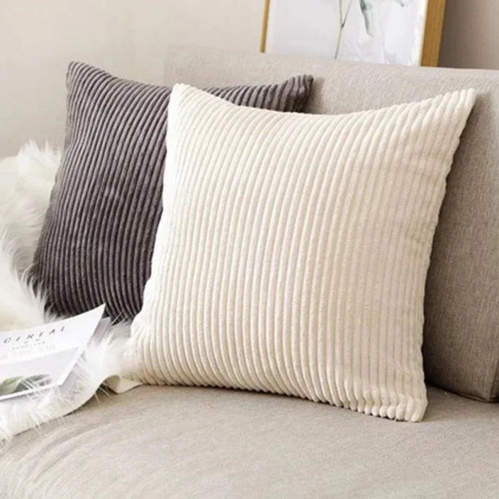 Sofa and Bed Striped Plush Cushion Cover