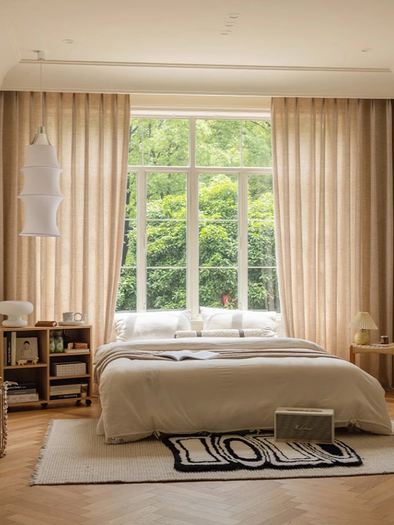 Wholesales Ready Made Sheer Japanese Korean style Linen Curtains Farmhouse Cheap Linen Semi Sheer Curtains For Home Door Living