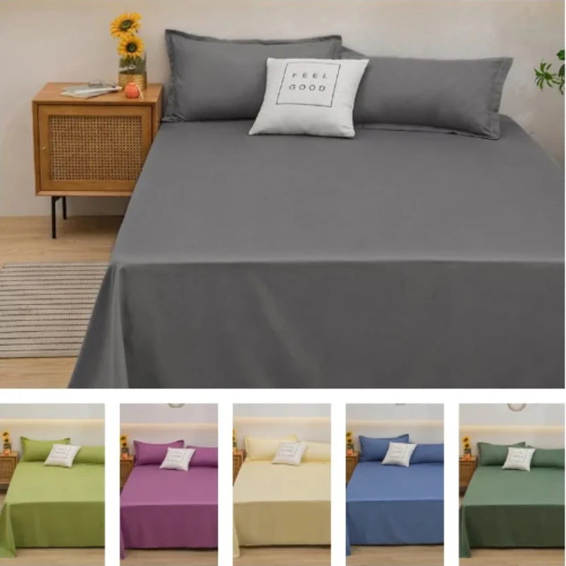 Solid Color Flat Bed Sheet – Soft and Durable for All Bed Sizes