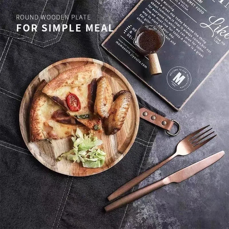 Round Wooden Serving Tray