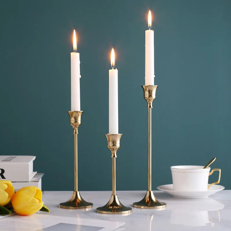 LUXURY Golden Candle Holders Set