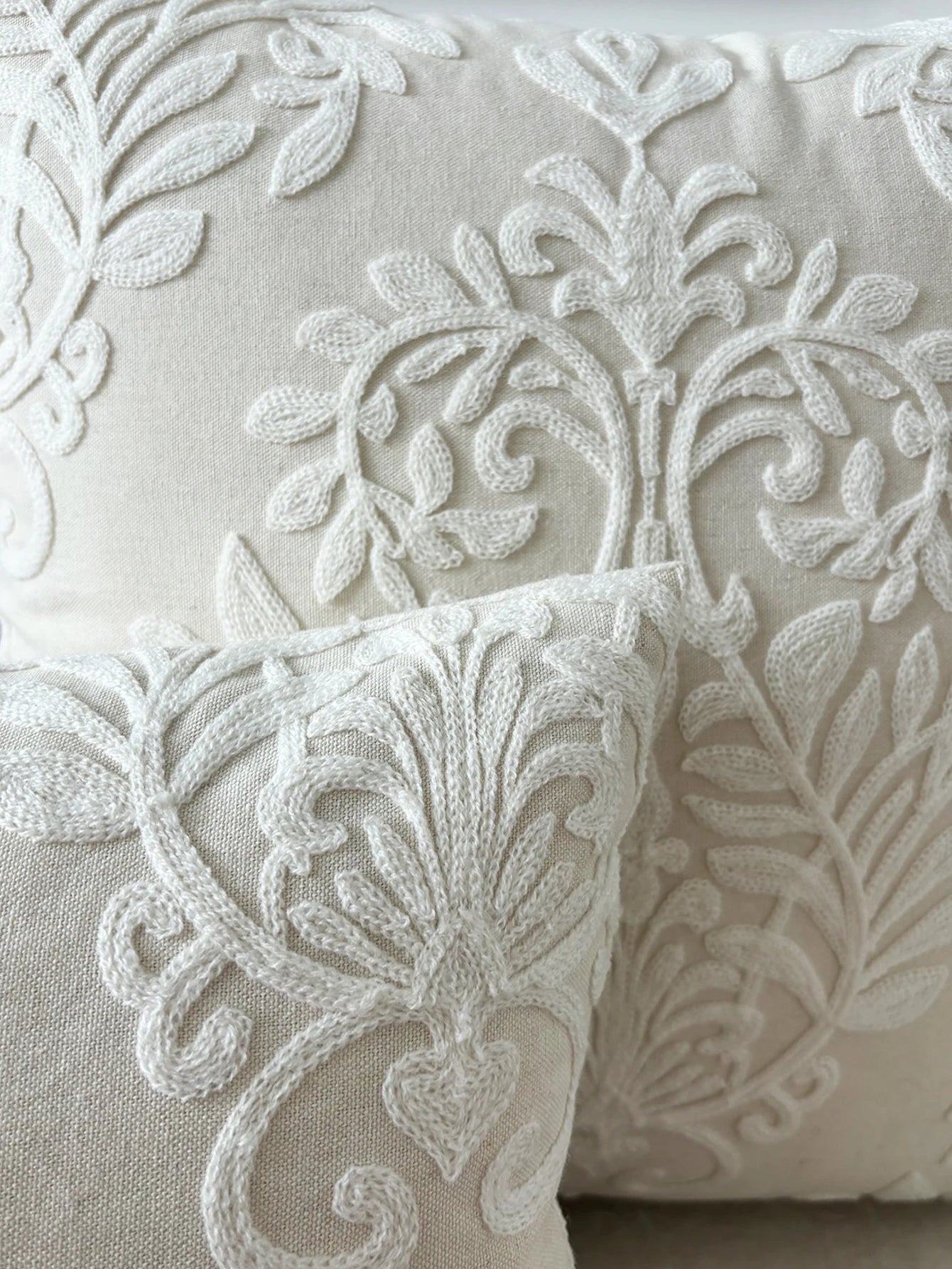 Embroidered Throw Pillow Cover