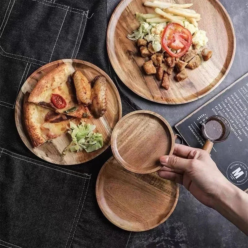 Round Wooden Serving Tray