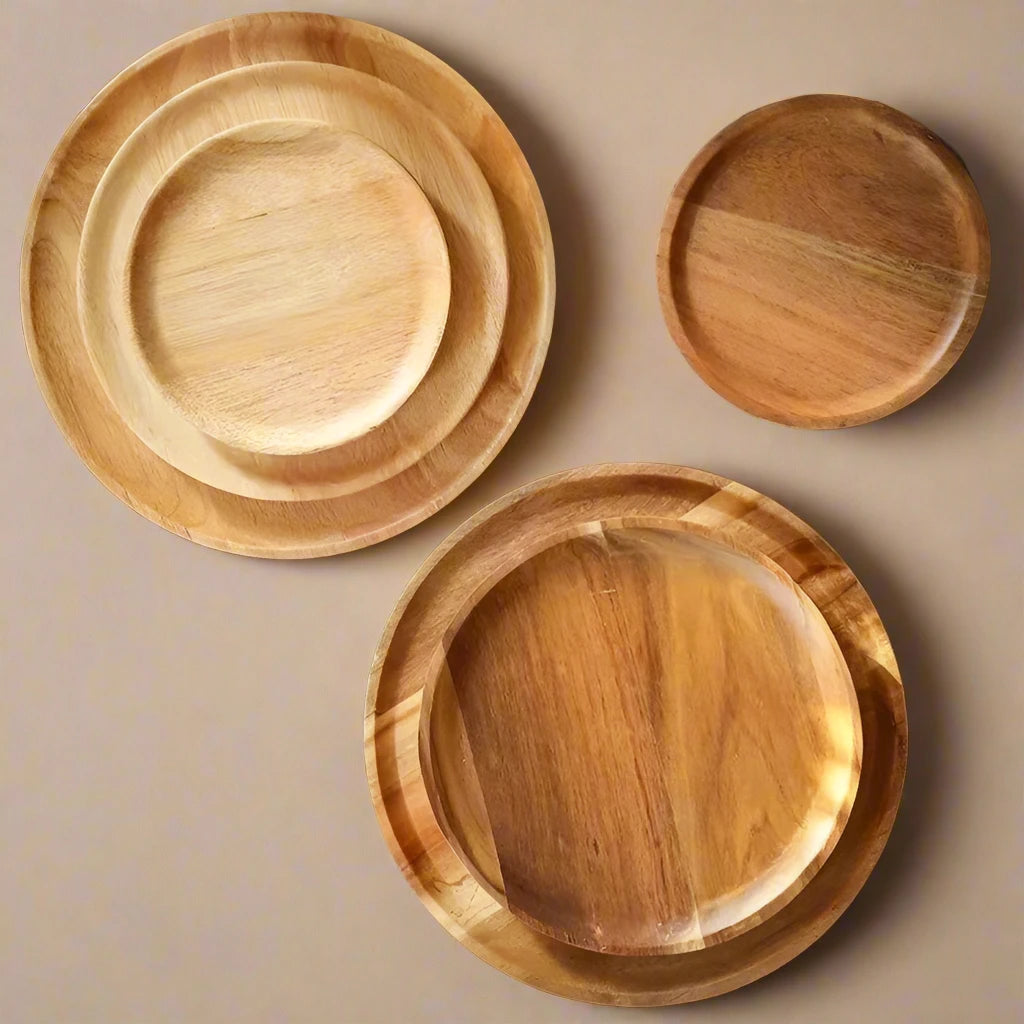 Round Wooden Serving Tray