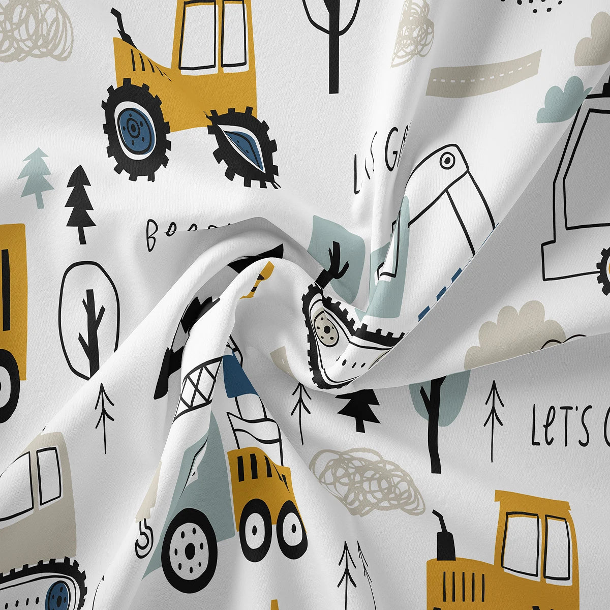 Cartoon Construction Car Kids Bedding Set