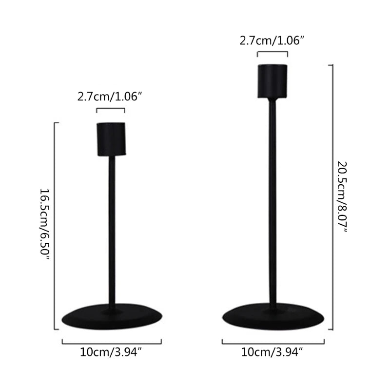 Elegant Black Metal Candle Holders