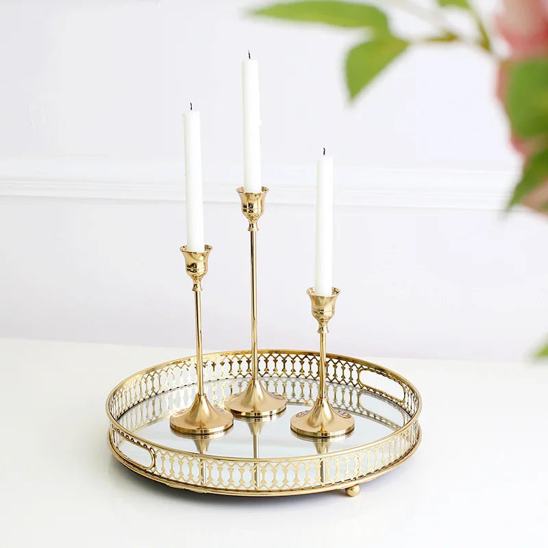 LUXURY Golden Candle Holders Set