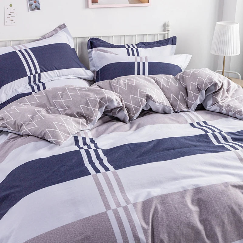 100% Cotton Striped Duvet Cover Set