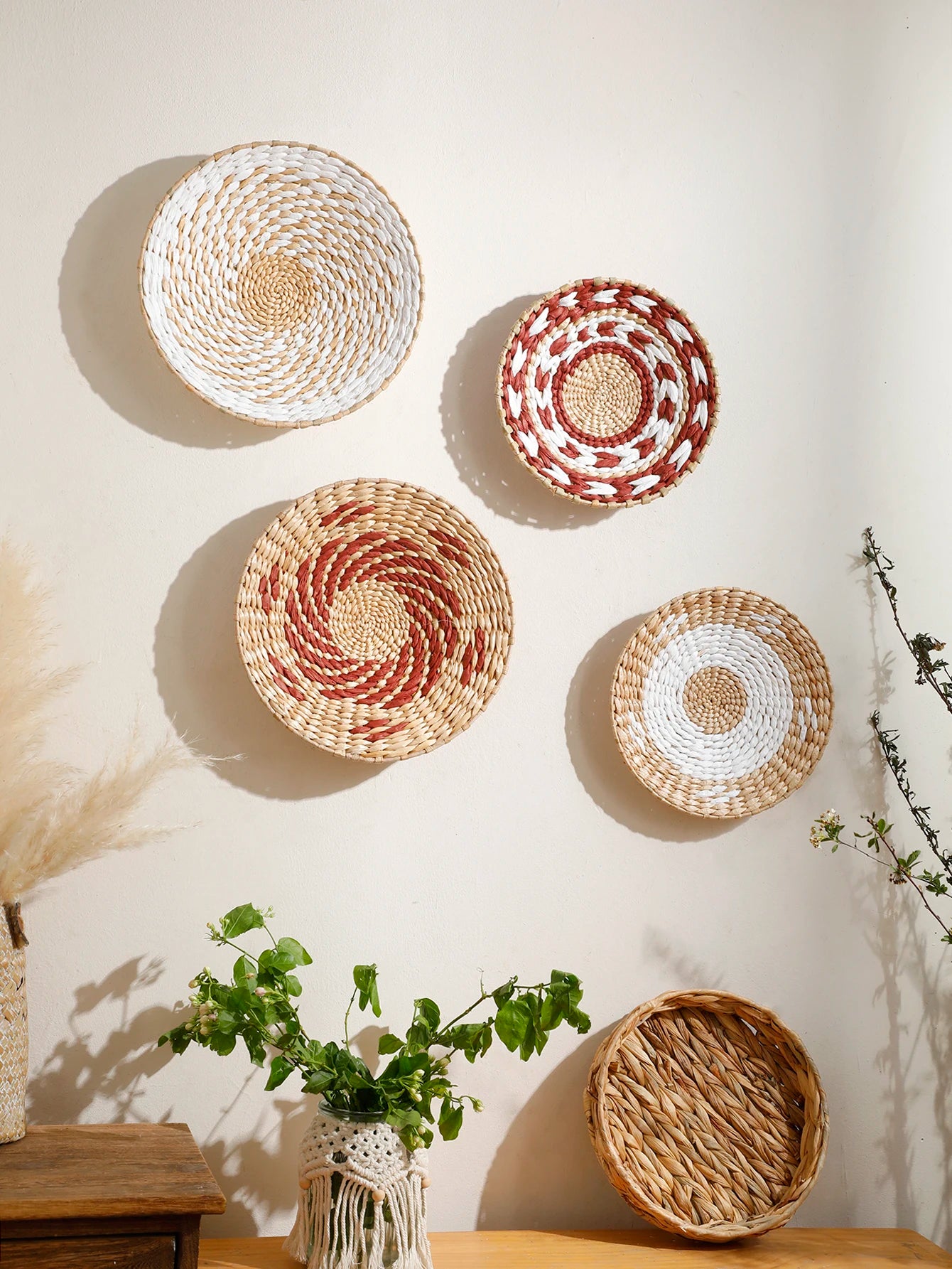 Boho Handwoven Wall Basket
