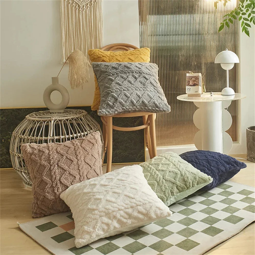 Olanly Throw Pillow Covers 45x45cm Soft Plush Pillowcase For Sofa Pillow Case Cotton Home Decor Couch Cushion Cover 50x50 