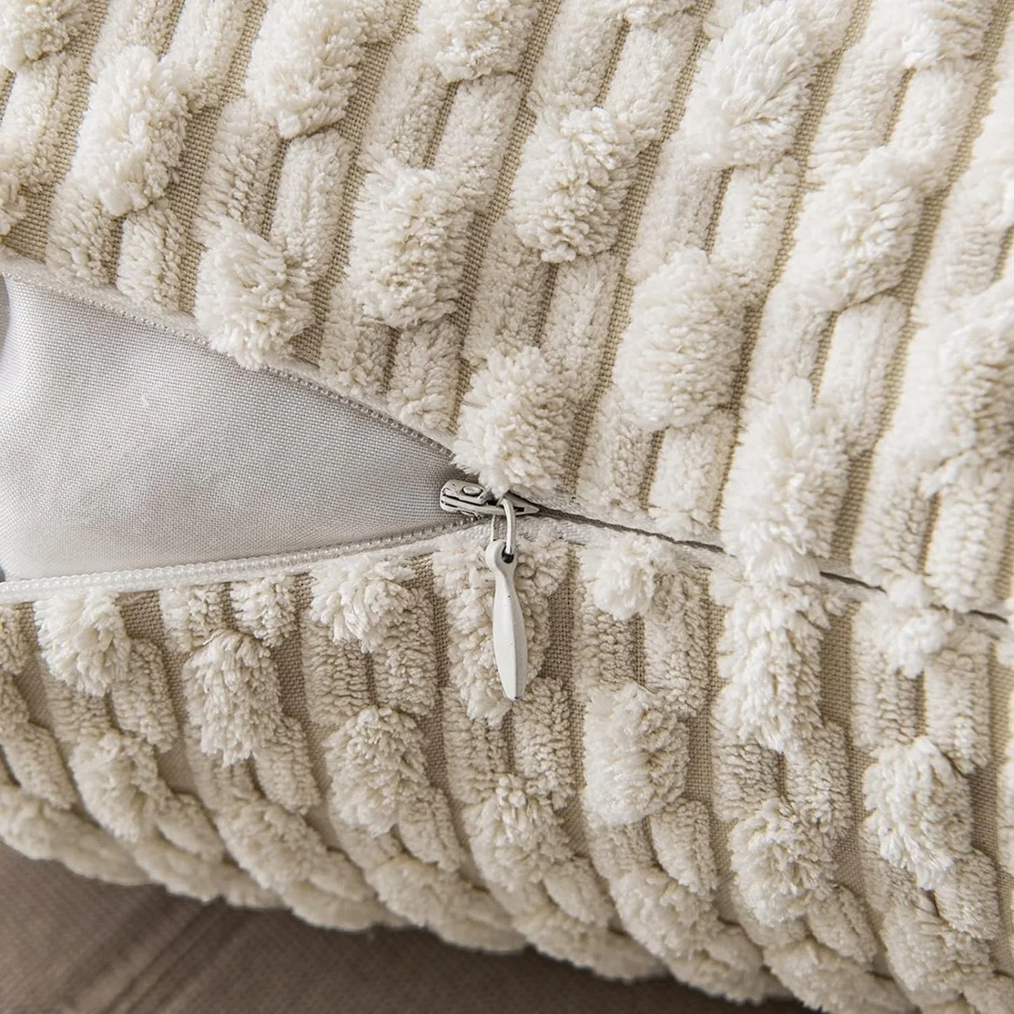 Striped Throw Pillow Cover 18x18 Inch Beige Boho Corduroy Cushion Cover From Sofa Living Room Modern Home Pillowcase Home Decro