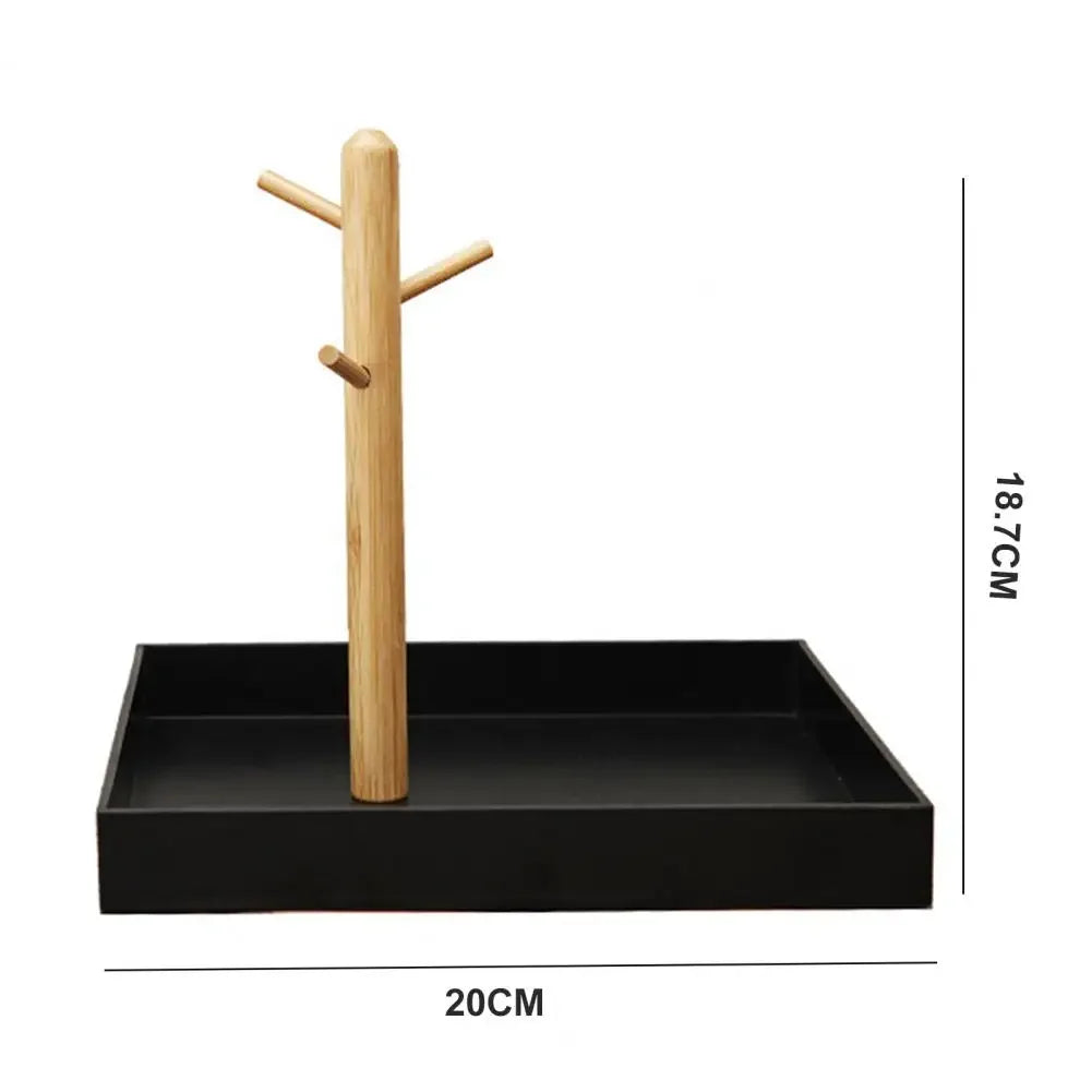 New Nordic Key Jewelry Tray with 3-Tier Wooden Branches Space-saving Lightweight Entryway Storage Tray Home Supplies Key Holder